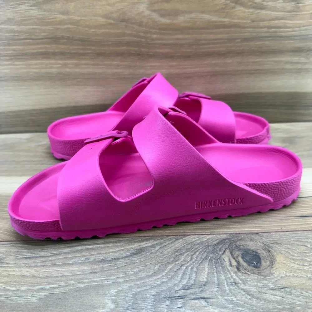 Birkenstock Arizona Eva Hot Pink Sandals Womens 7 N EU 38 Rubber Slides Slip On - Picture 6 of 10